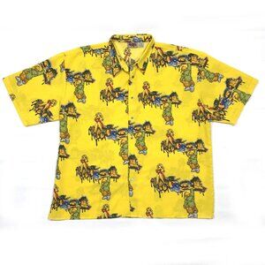 VTG Up Ro's 90s Y3K Hip Hop Graffiti Street Art All Over Print Shirt Mens 3XL